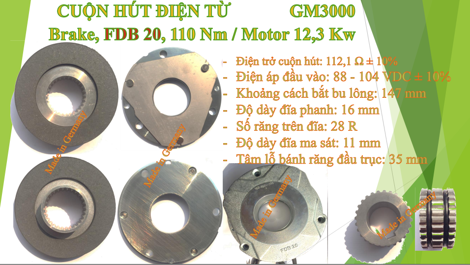 AN-11940 FDB 20 Brake Rotor Set; AN-11705 BRAKE HUB; AN-11922 BRAKE PAD